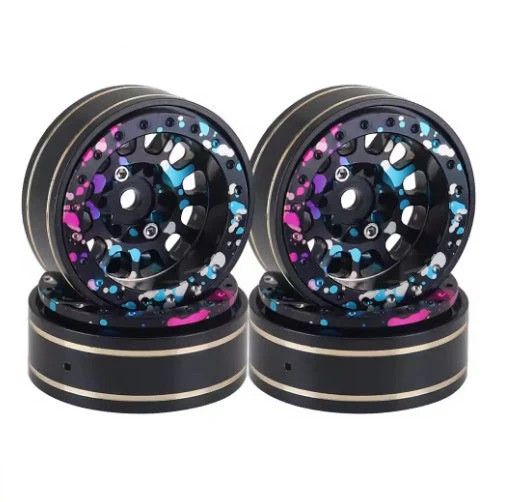 PHB7241 Powerhobby 1.0" Aluminum Beadlock Crawler Wheels Colorful 1/24 Axial SCX24 C10