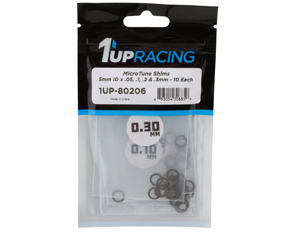 1UP80206	1UP Racing MicroTune Shims - 5mm ID x 0.05, 0.10, 0.20, 0.30 - 10pcs ea