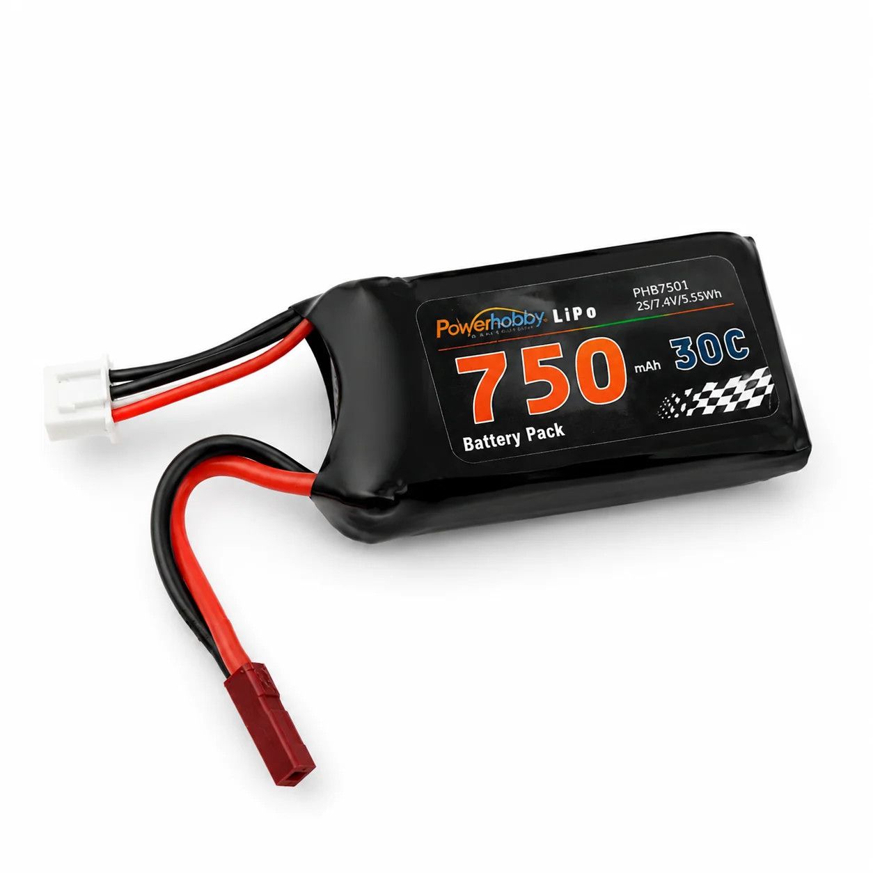 PHB7701 Powerhobby 2S 750mah 30C Lipo Battery w JST Plug : FITS Redcat Ascent-18 / MT-18