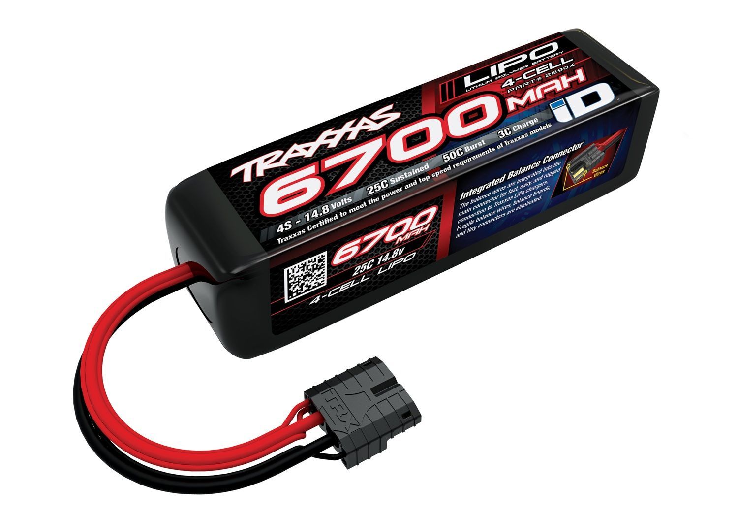 2890X 6700 mAh 14.8 Volt 4-Cell LiPo Battery