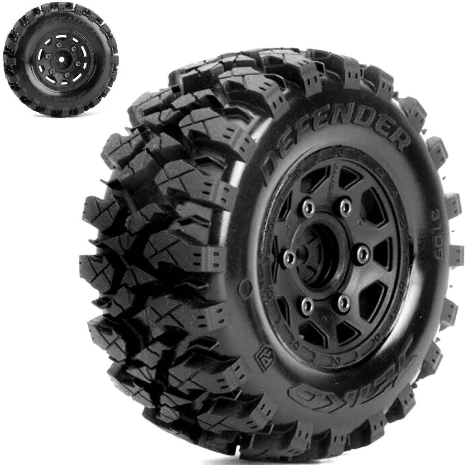 Powerhobby 1/10 Defender SC Belted Tires Wheels 12mm 14mm 17mm Truck