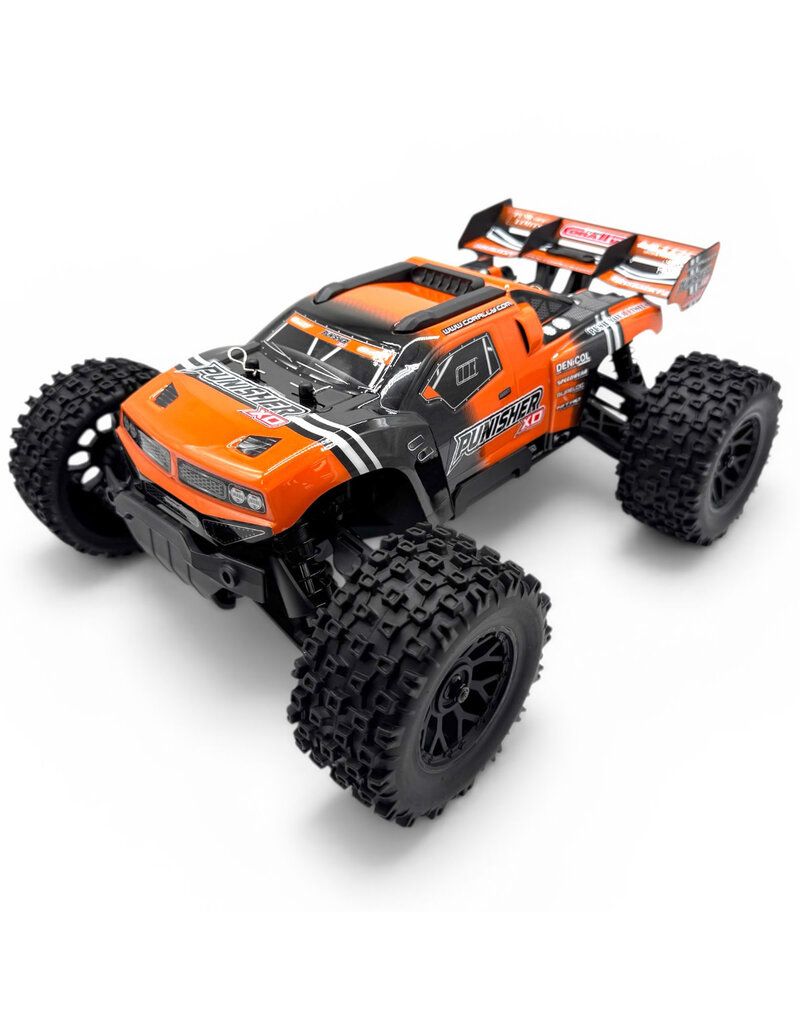 COR00231-O Corally Punisher XD 4WD 2S Small Scale, RTR Monster Truck, Orange
