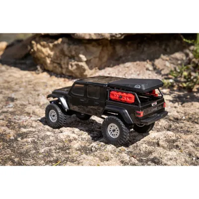AXI00005V2T5	 1/24 SCX24 Jeep JT Gladiator 4X4 RTR Brushed Rock Crawler (Battery &amp; Charger Included), Black