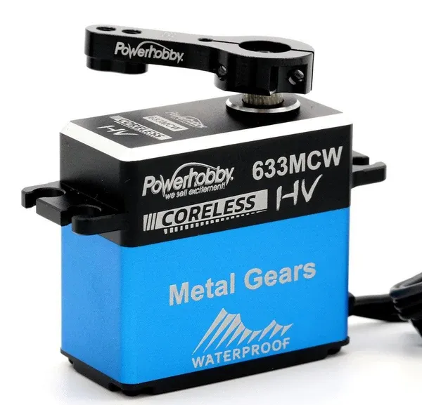 Powerhobby 633MCW High Voltage Waterproof Coreless Steel Gear Servo / Aluminum Case