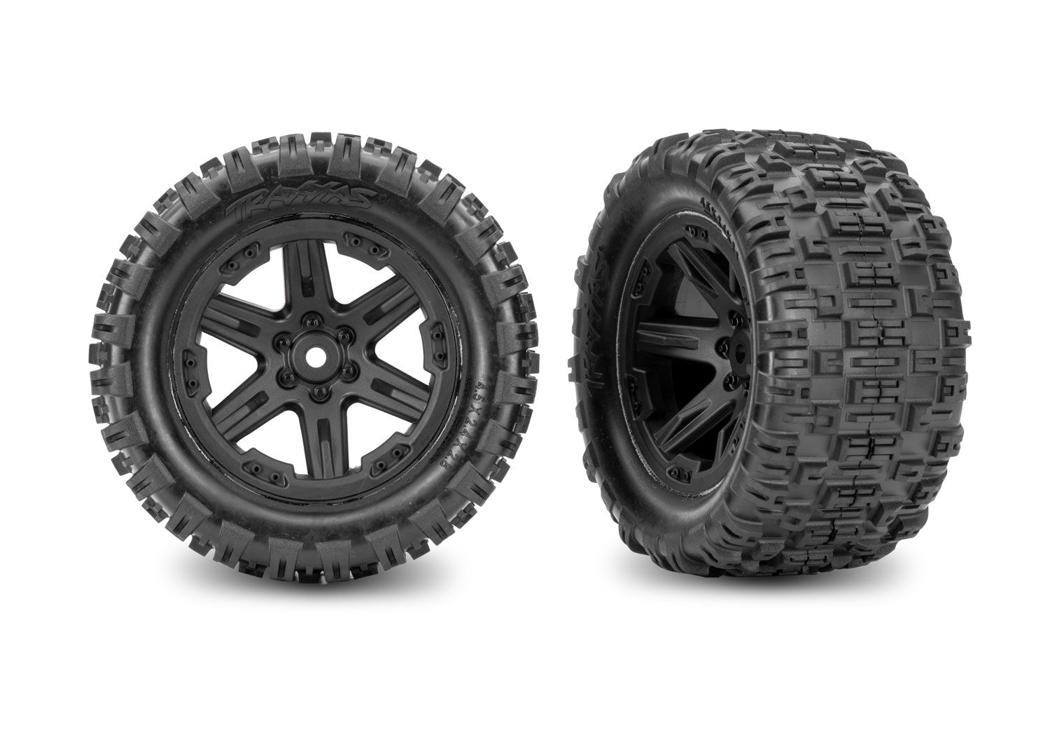 3797-BLK RXT 2.8" Black Wheels &amp; Sledgehammer ST Tires (2)