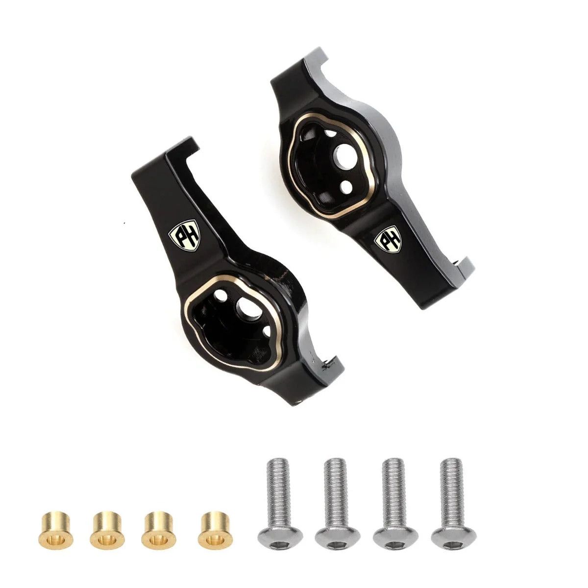 PHBTRX453 Powerhobby Brass C Cup Steering Mount Set Black FOR Traxxas TRX-4
