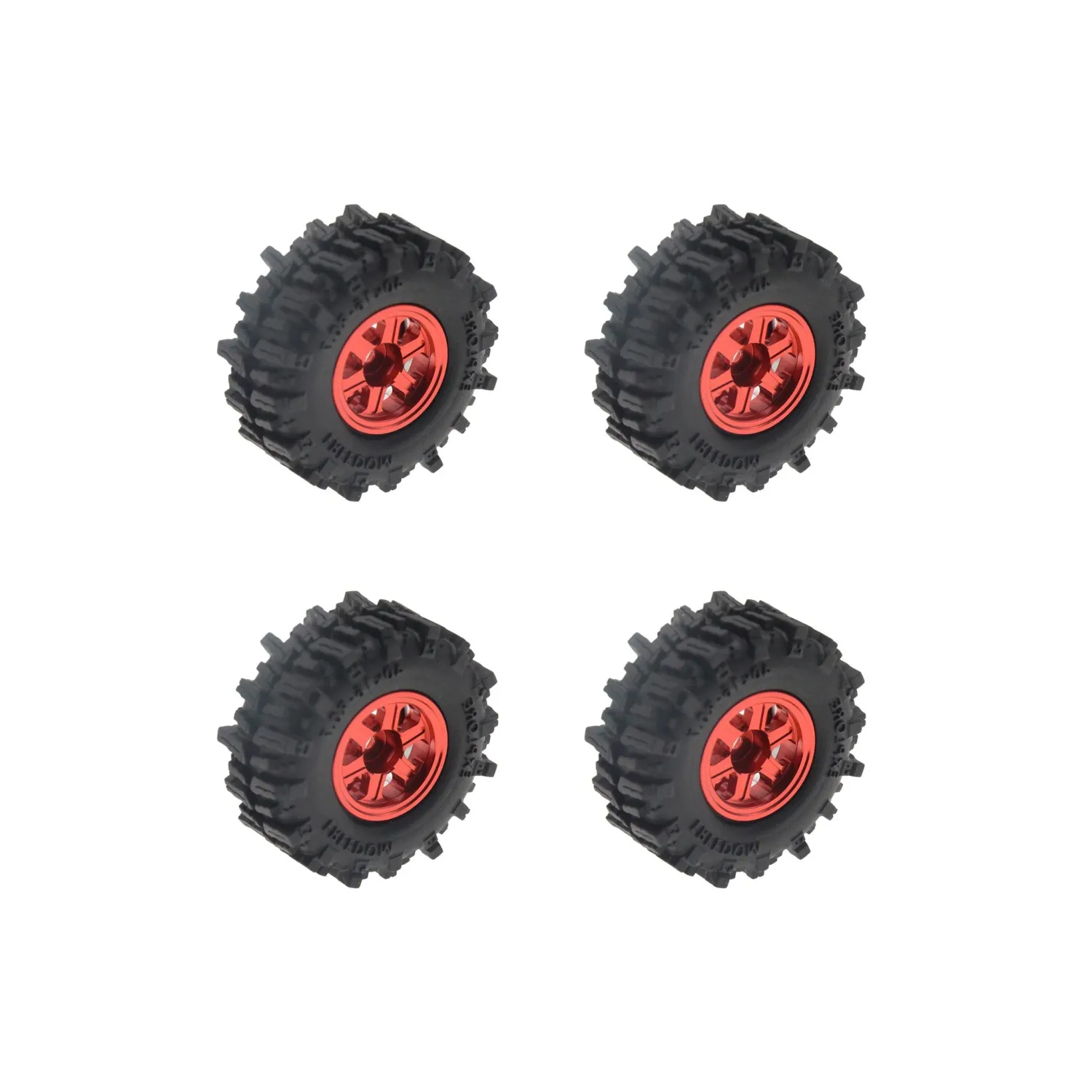 PHB7607 Powerhobby Axial SCX30 0.7" Aluminum Wheels / Tires (4) Red Type B