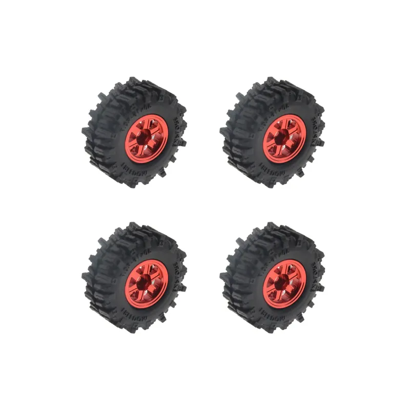 PHB7607 Powerhobby Axial SCX30 0.7" Aluminum Wheels / Tires (4) Red Type B
