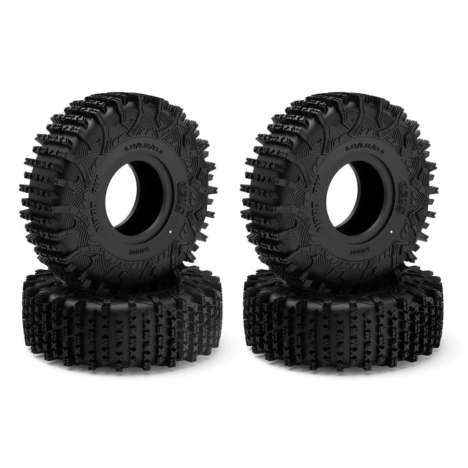 MEUS Racing 1.0-inch MS6 MPRO PIN Tires 64MM &amp; 57MM for 1/18 TRX4M 1/24 SCX24 AX24