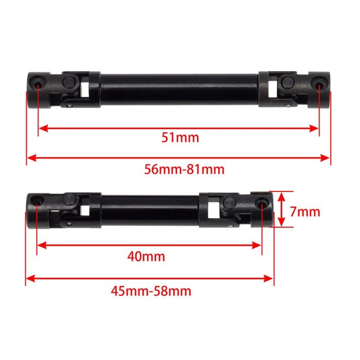 Meus Racing Metal Front Rear Drive Shaft for 1/24 Axial SCX24 90081 C10 JLU Ford Bronco