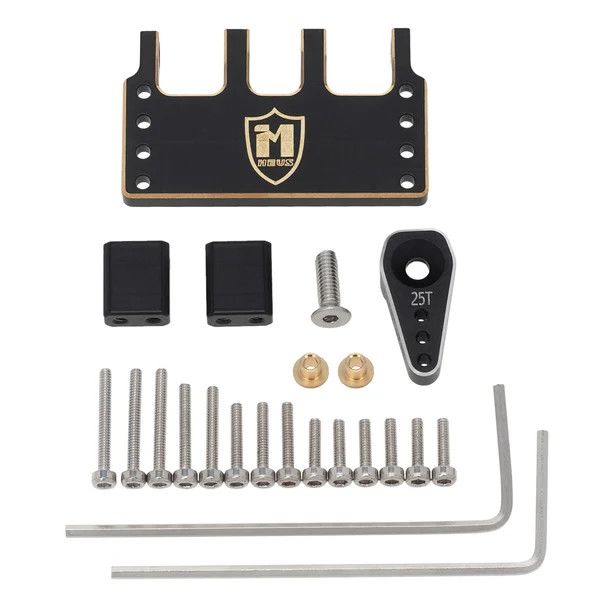 MEUS Racing Adjustable Brass Servo Mount With Steering Horn for SCX24 C10 JLU Bronco