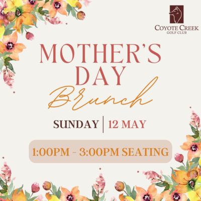 Mother's Day Brunch Deposit
1:00 PM - 3:00 PM Seating