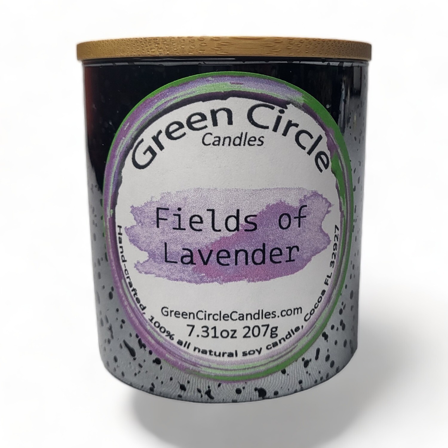 Fields of Lavender | Soy Wax Candle | 11.9oz Silver Meteor Jar, Bamboo Lid | Wood Wick