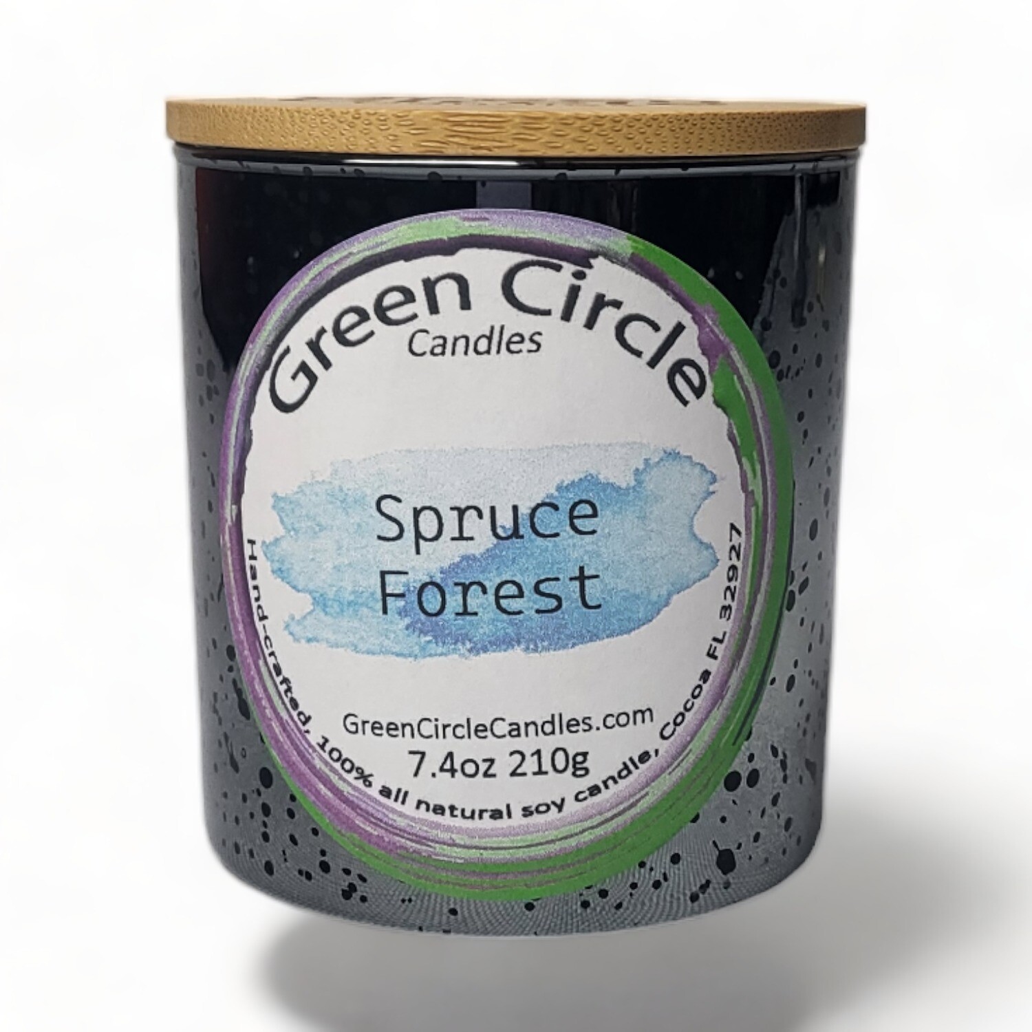 Blue Spruce Forest | Soy Wax Candle | 11.9oz Silver Meteor Jar, Bamboo Lid | Wood Wick