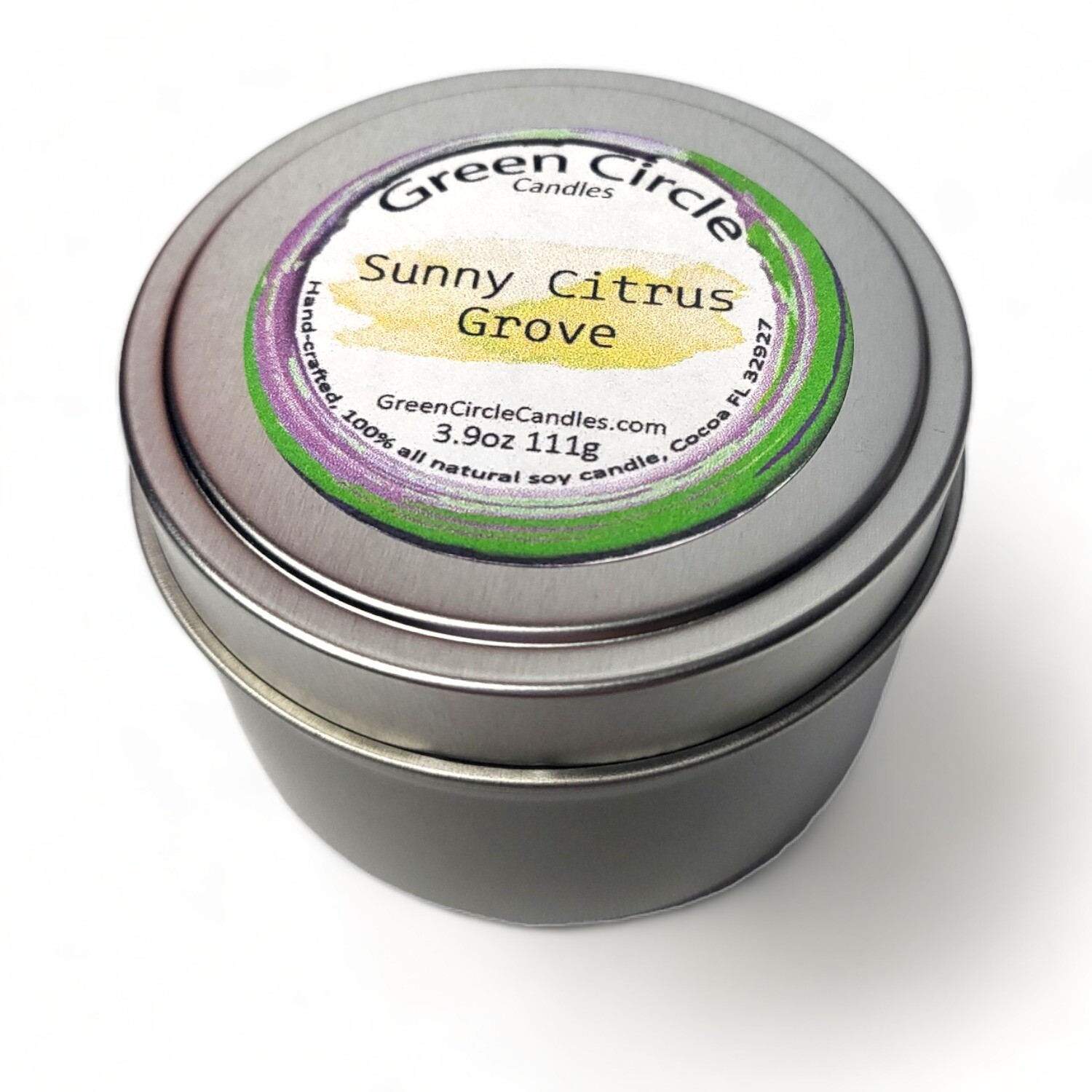 Sunny Citrus Grove | Soy Wax Candle | 6oz tin w/ Lid