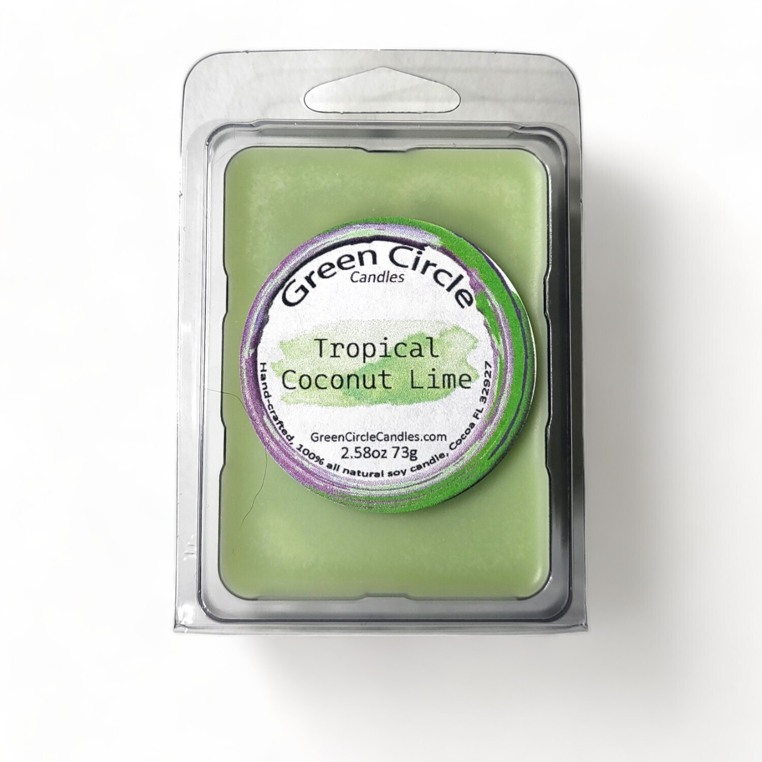Tropical Coconut Lime | Soy Wax Melts | Standard 6pc Clamshell
