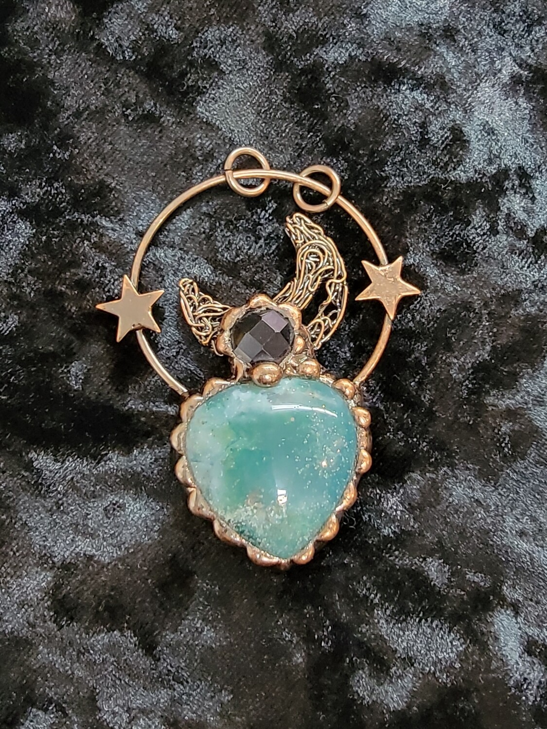 Aventurine, Onyx and Copper Pendant