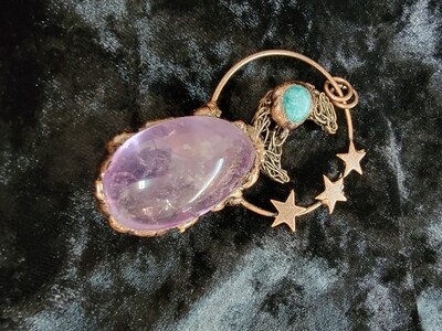 Amethyst and Copper Pendant