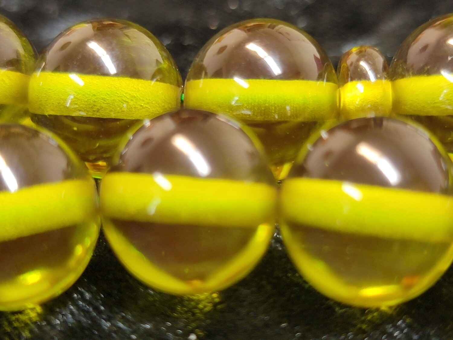 Clear Green/Yellow Resin Komboloi Prayer Beads