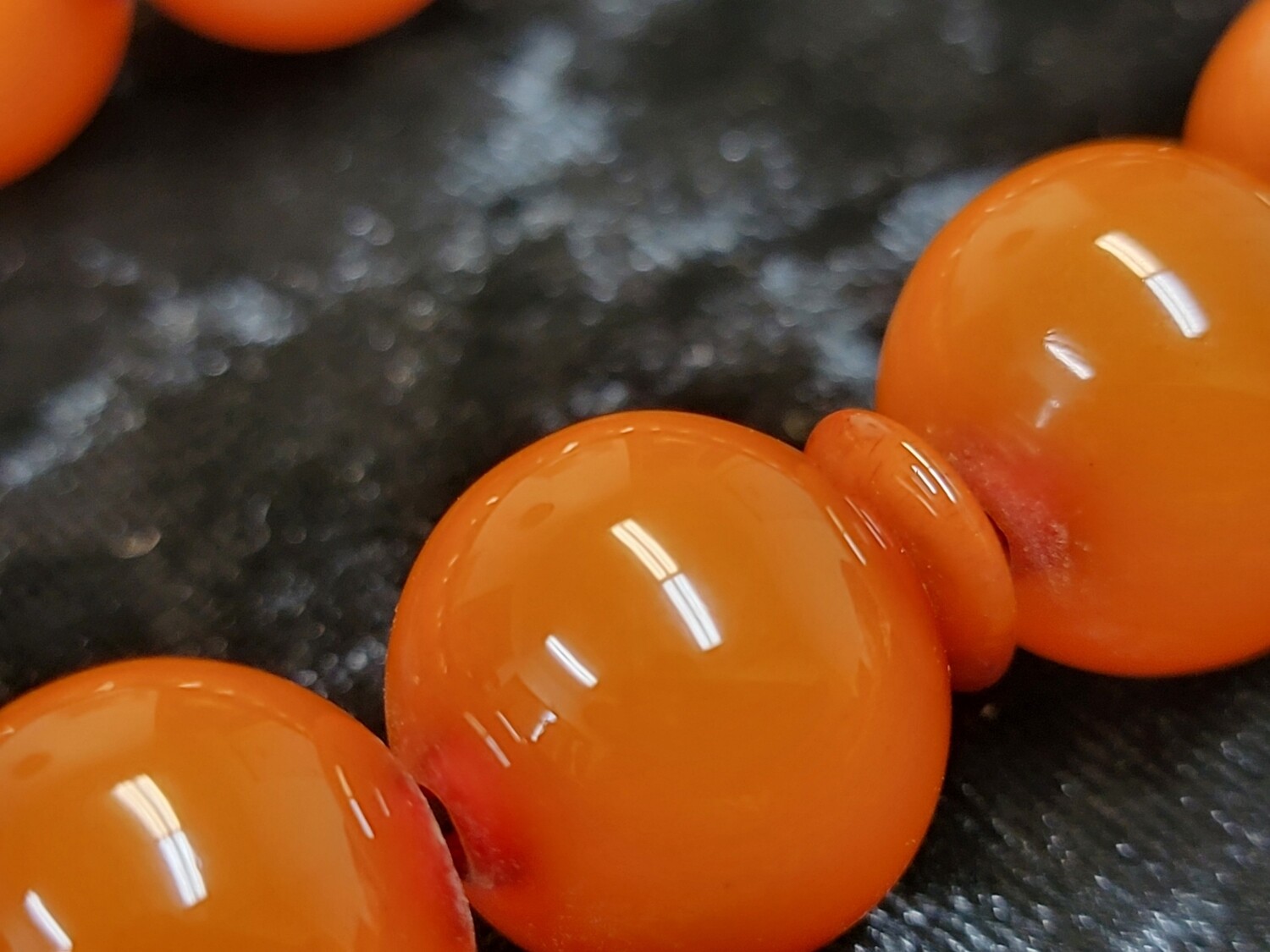 ​Brown/Orange Resin Komboloi Prayer Beads with a silver tassel