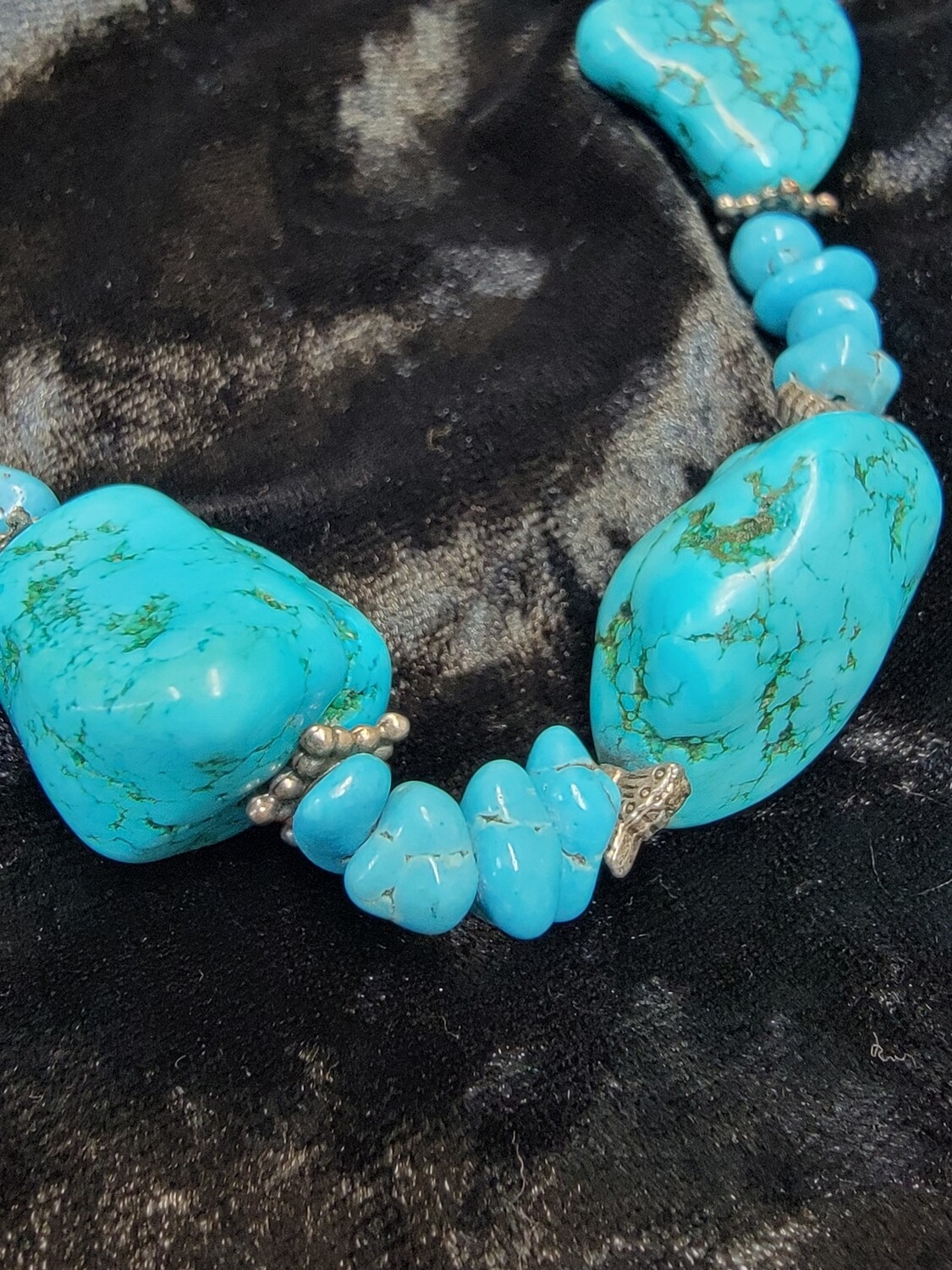 Turquoise Necklace with Sterling Silver Accents