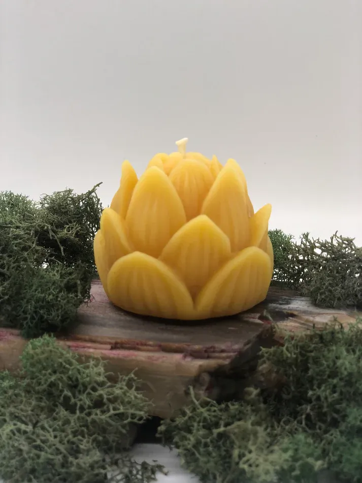Lotus Flower Beeswax Candle