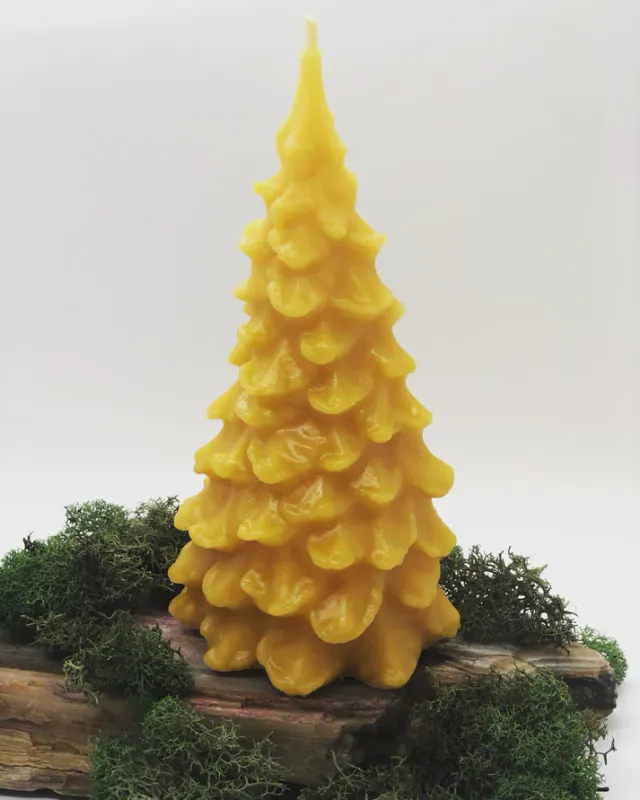 Evergreen Tree Beeswax Candle