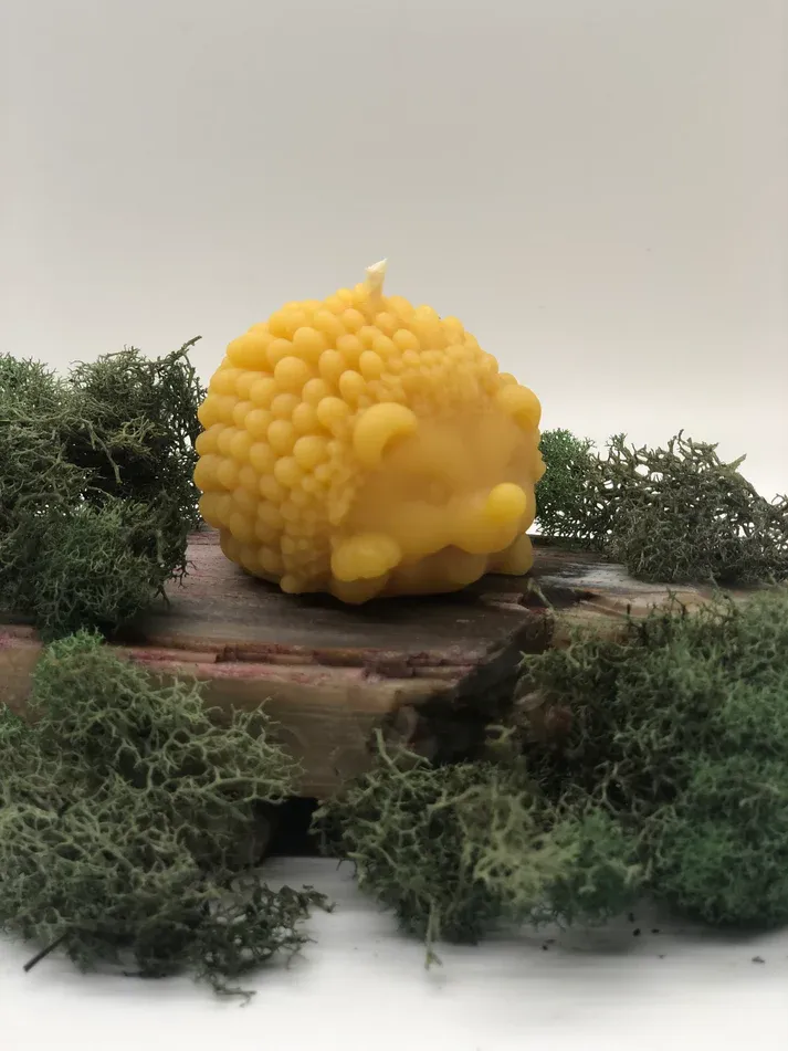 Hedgehog Beeswax Candle
