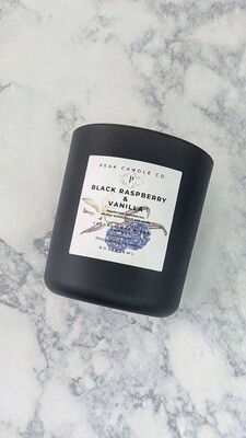 BLACK RASPBERRY &amp; VANILLA 8OZ COCONUT WAX BLEND CANDLE