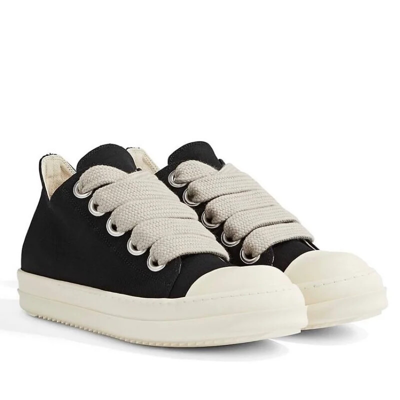 RICK LOW TOPS - BLACK JUMBO LACE