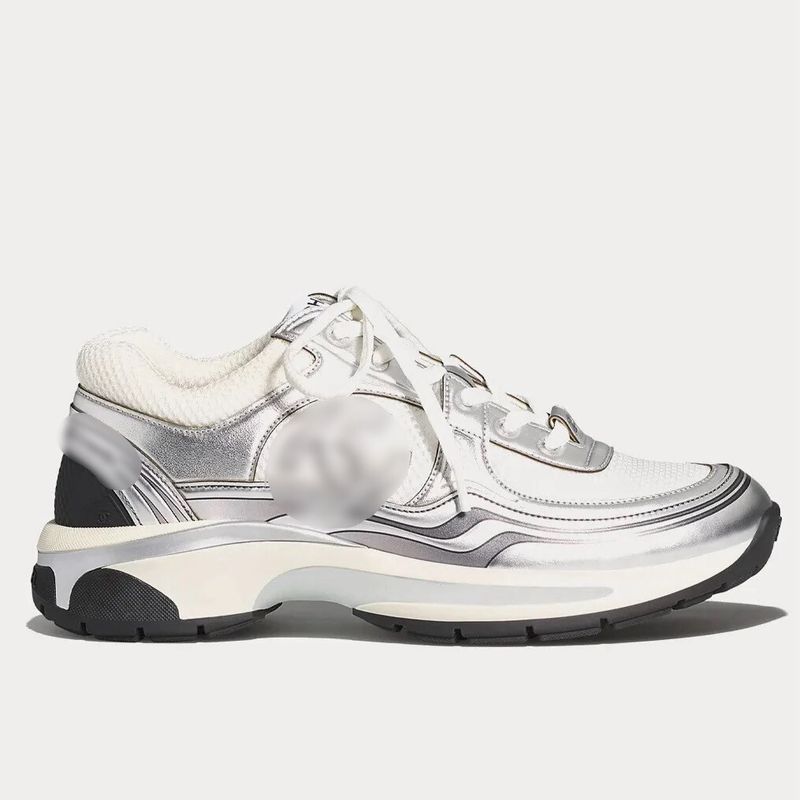 CH*NEL SNEAKERS - SILVER (ON HAND) (WOMENS 39)
