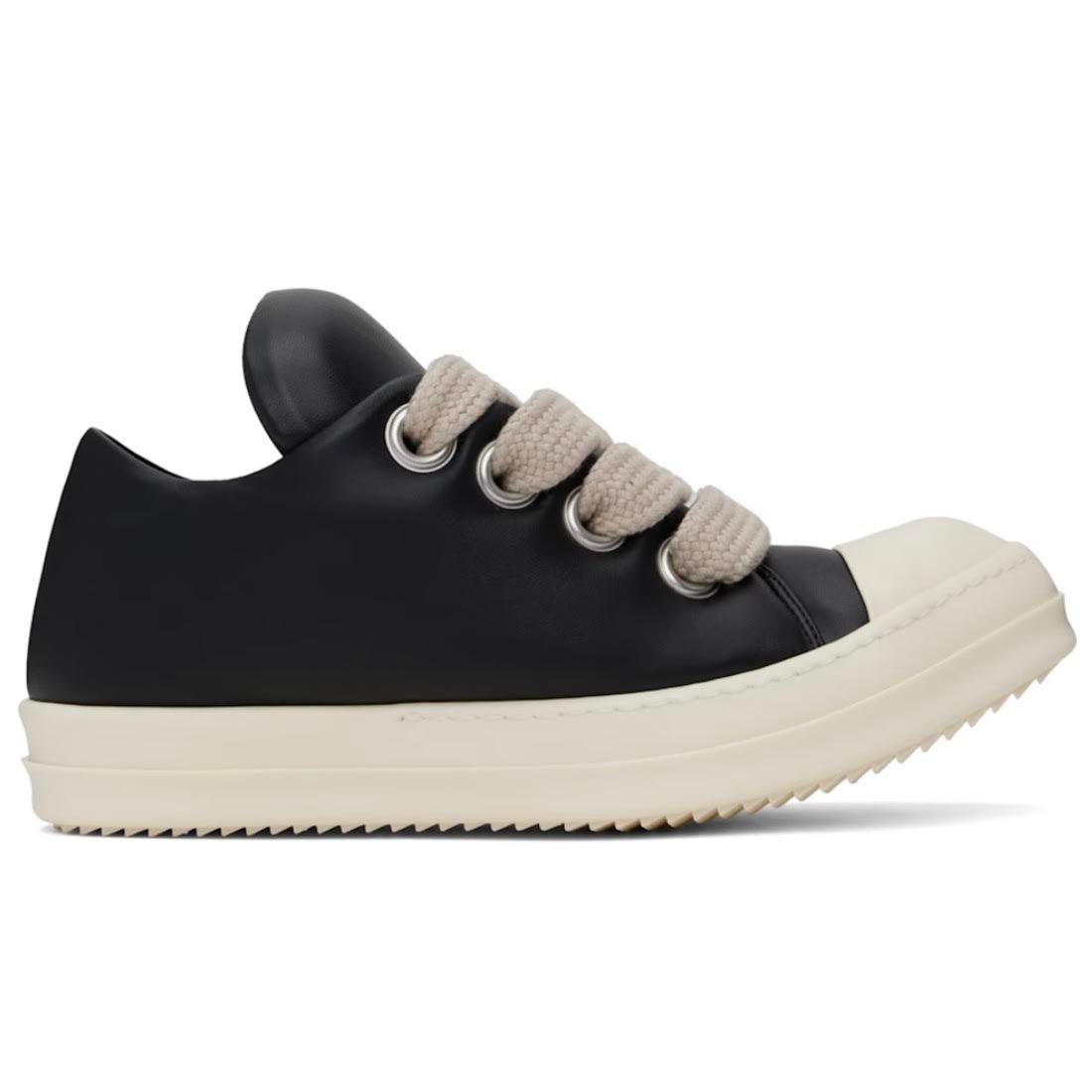 RICK LOW TOPS - BLACK LEATHER JUMBO LACE