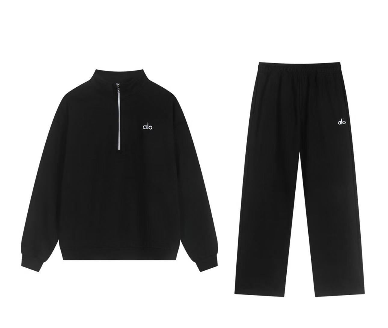 BLACK ALO QUARTER ZIP SET