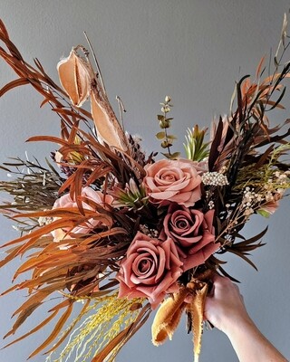 (ready to ship) Elopement bouquet- Rosewood and Eucalyptus
