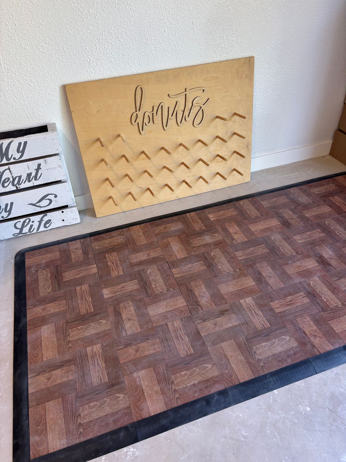 Walnut portable dance floor 3’x3’ ea square