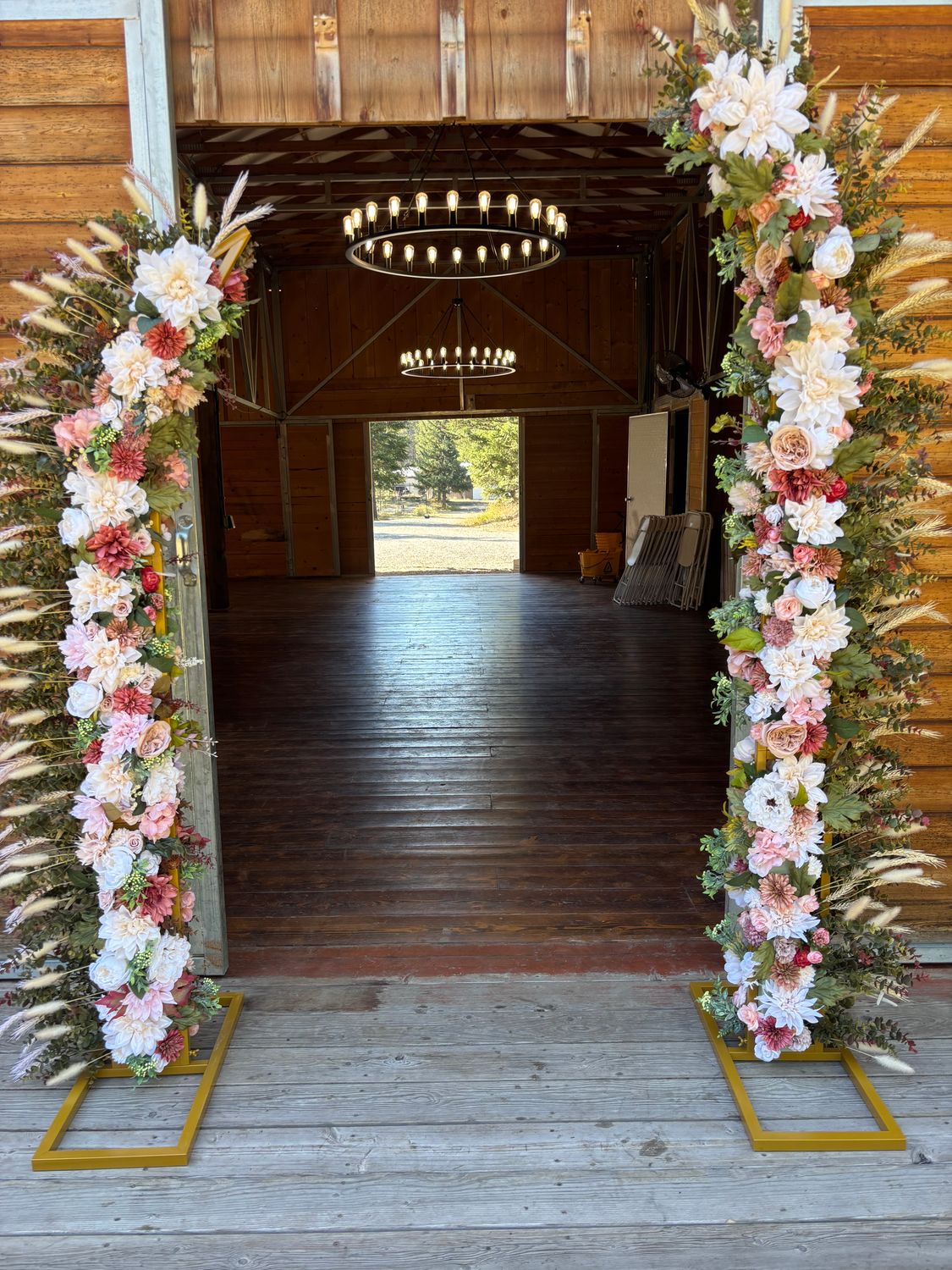 Partial floral arch