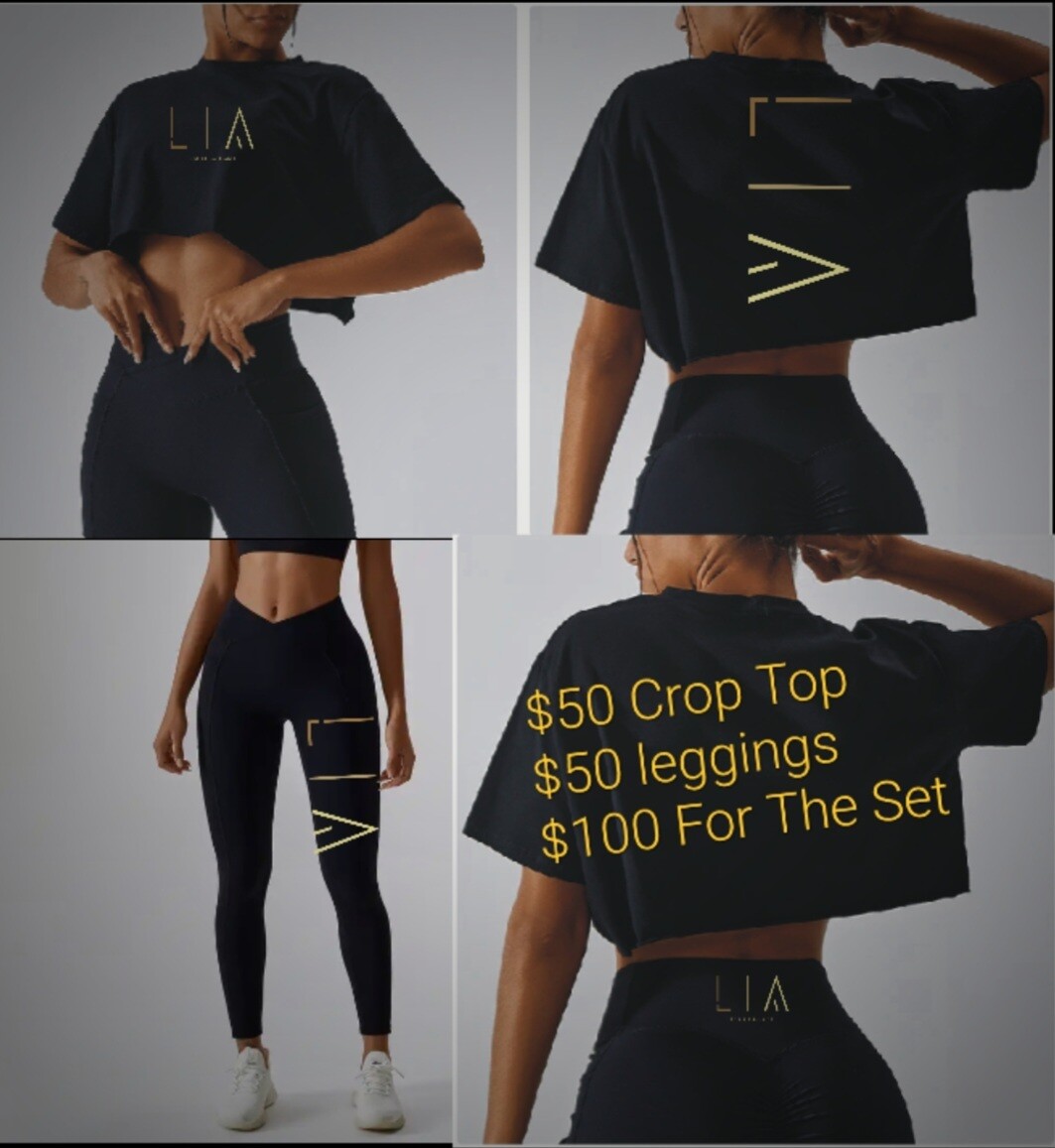 LIA WOMEN&#39;S CROP TOP &amp; LEGGINGS SET