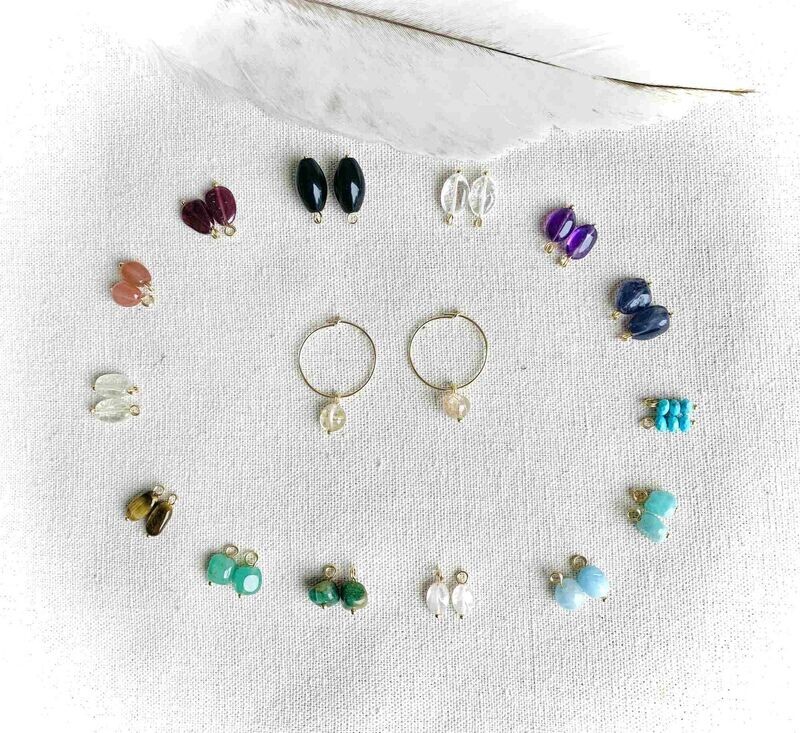 Oorring "Chakra" - onregelmatige kralen