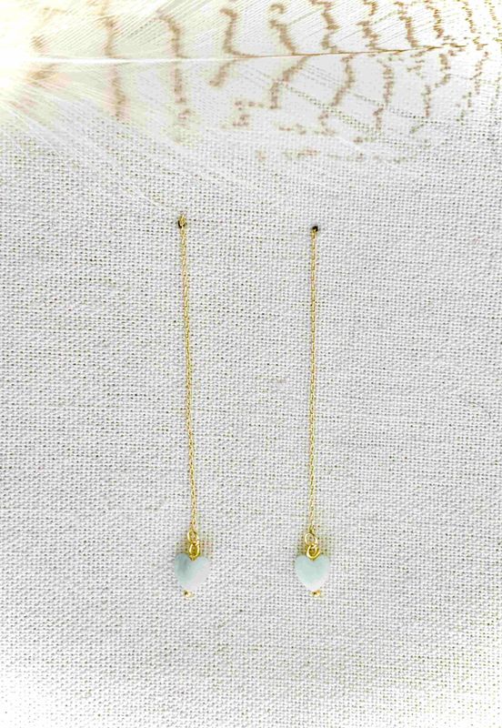 "Symmetrisch oorketting" met mini-hartjes