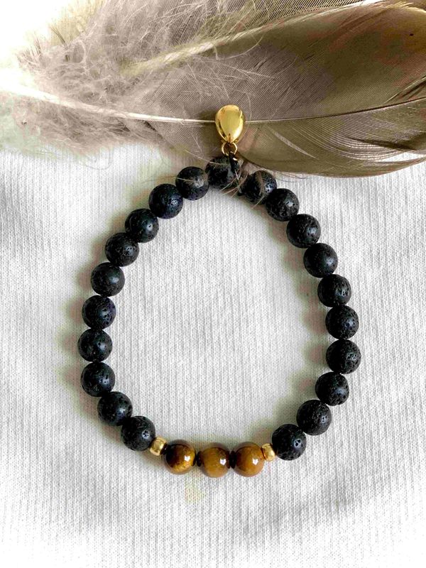 Armband met asbedel en edelsteen