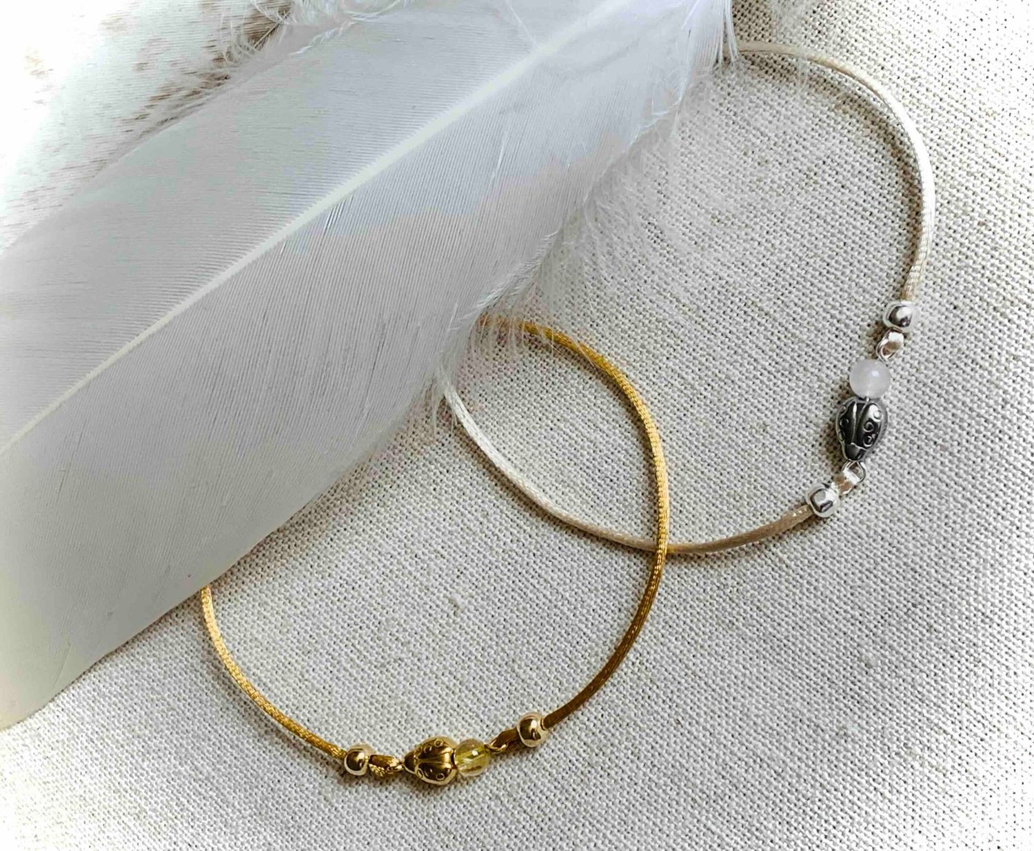 Armband "stip" - goud/zilver
