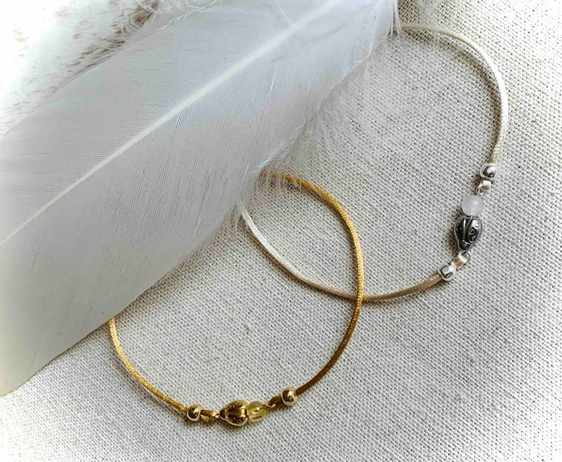 Armband "stip" - goud/zilver