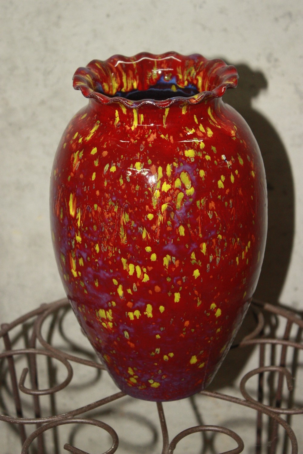 Red Frog Vase