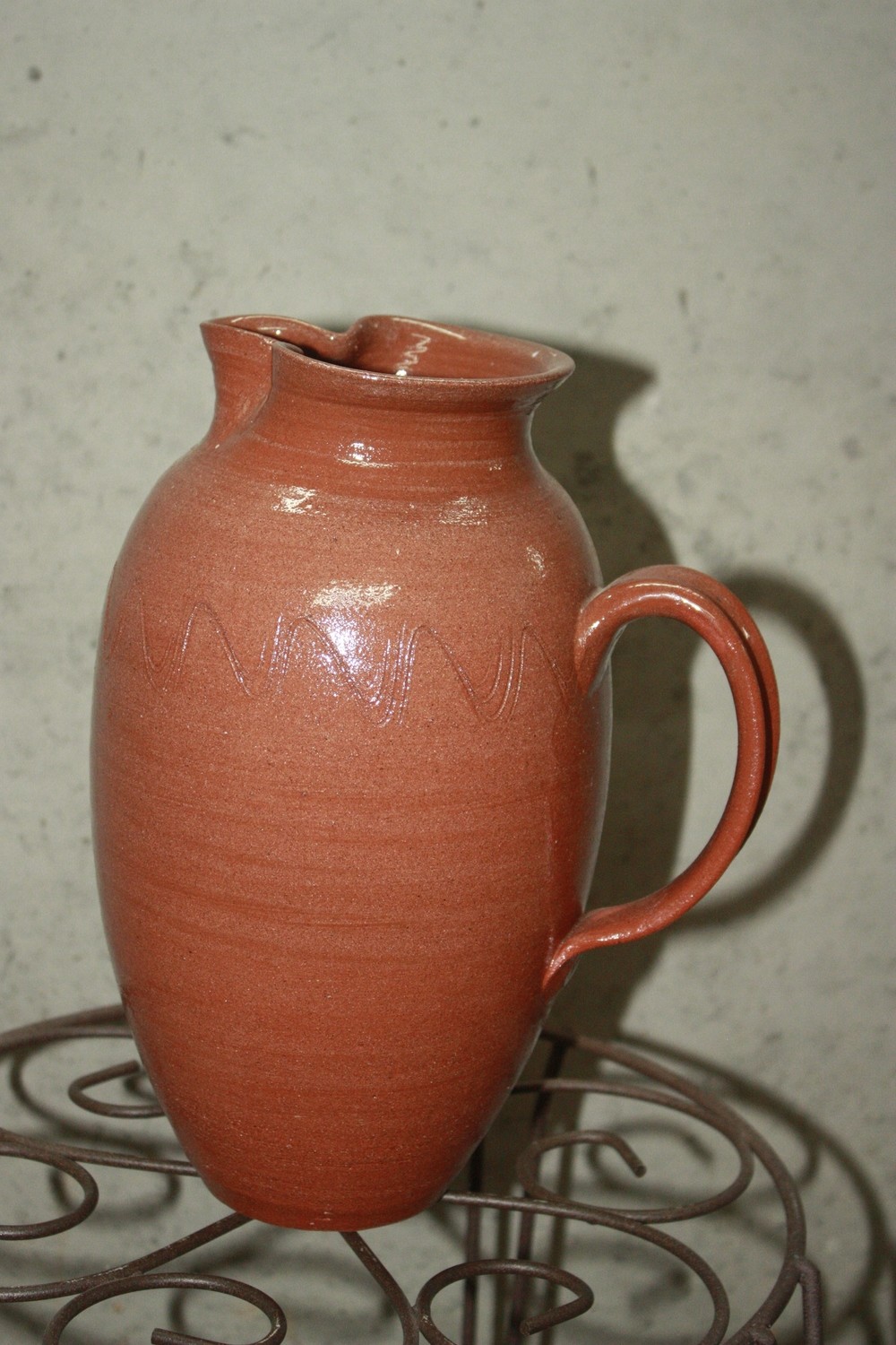Transparent Glaze Terra Cotta pitcher