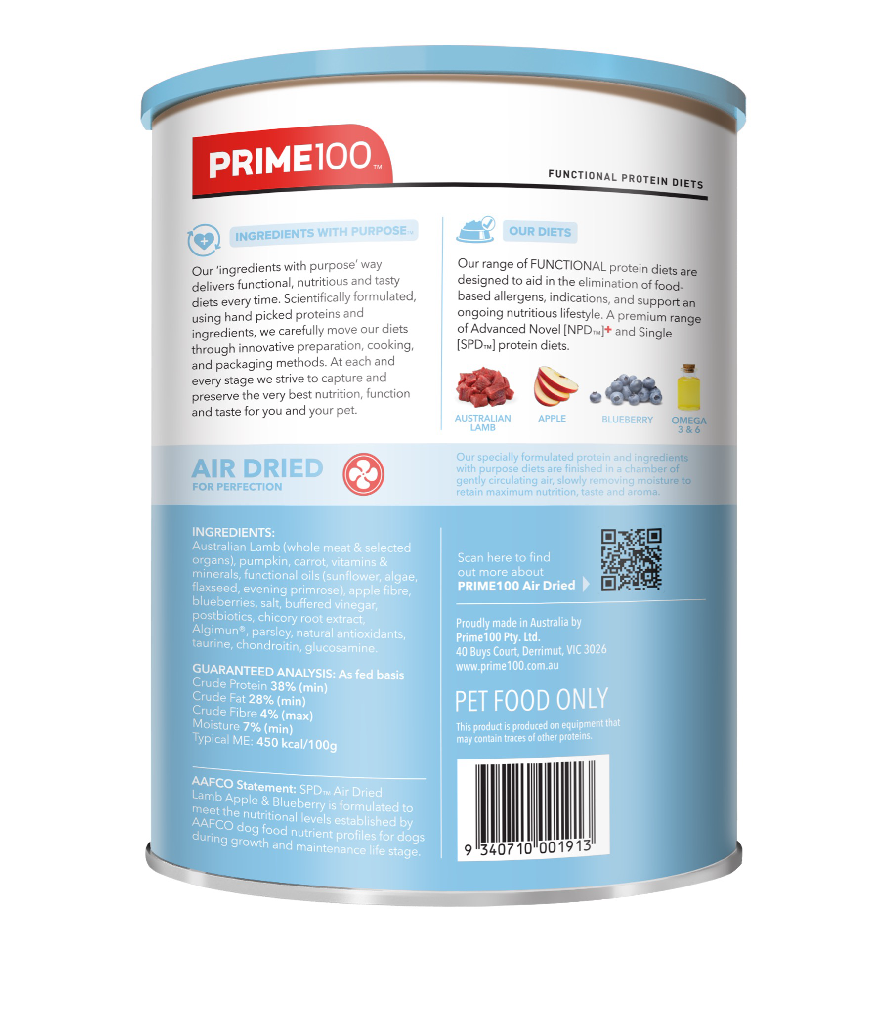 SPD™ Air Dried Lamb & Blueberry 600g