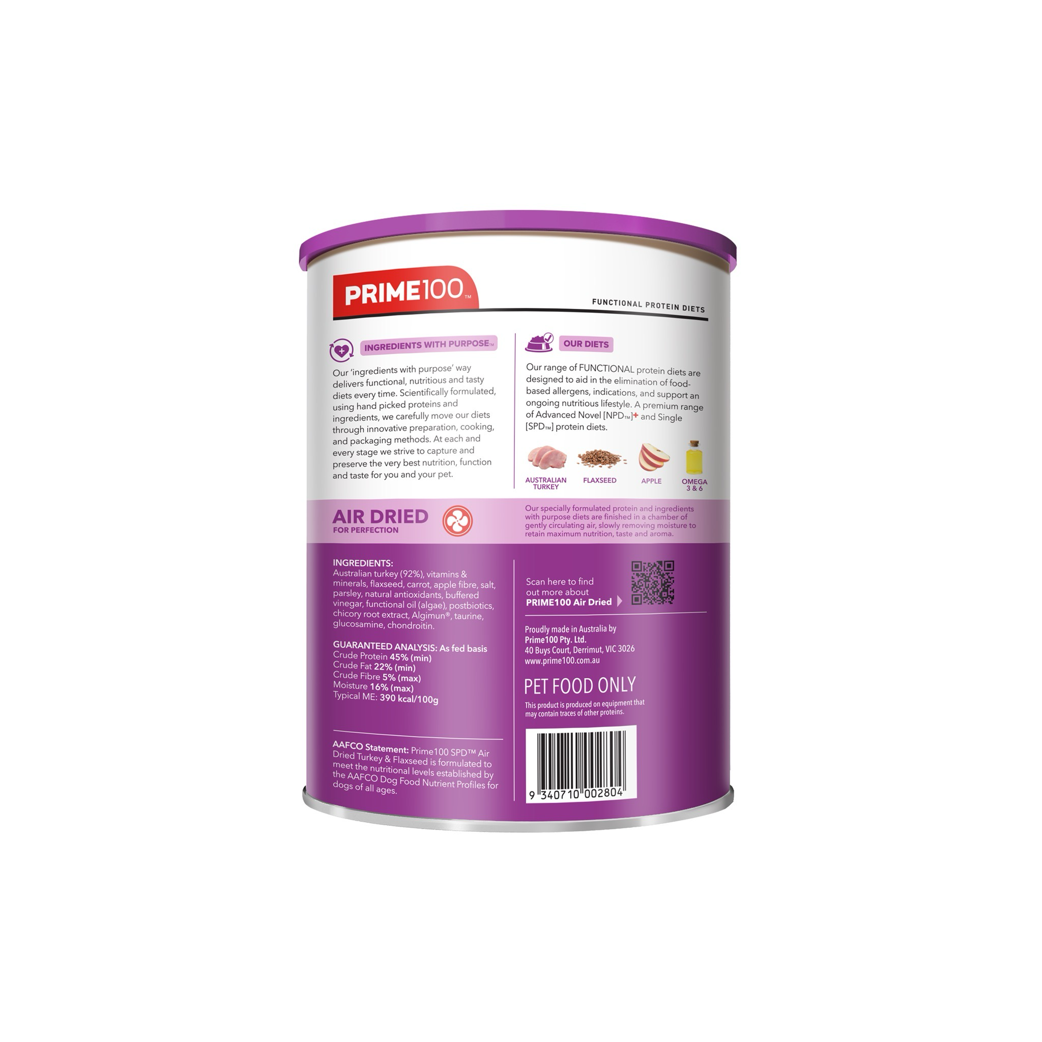 SPD™ Air Dried Turkey & Flaxseed 600g