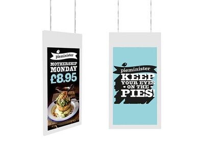 43"-55" Hanging Double-Sided Window Displays