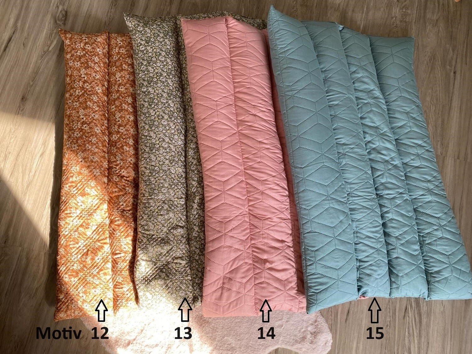 Dinkelspelzkissen XXL  ca. 100 x 70 cm neue Motive aus extra festen Steppstoff 4-Kammern