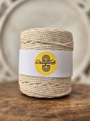 Premium 3mm Offwhite Gold Twisted Macrame Cord for Elegant Crafting