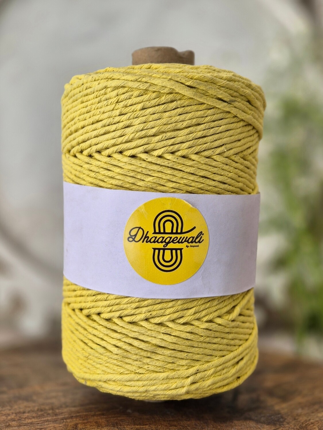 Brighten your craft projects with 2mm Lemon Yellow Single Ply Macrame Cord!